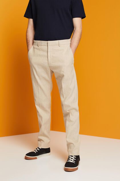Pantalon de coupe Slim Fit en mélange de coton et de lin