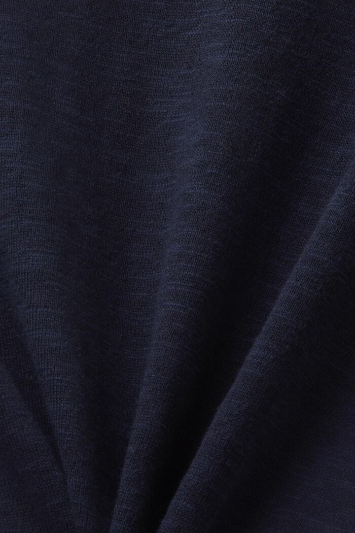 Cardigan style marinière en coton et lin, NAVY, detail image number 4