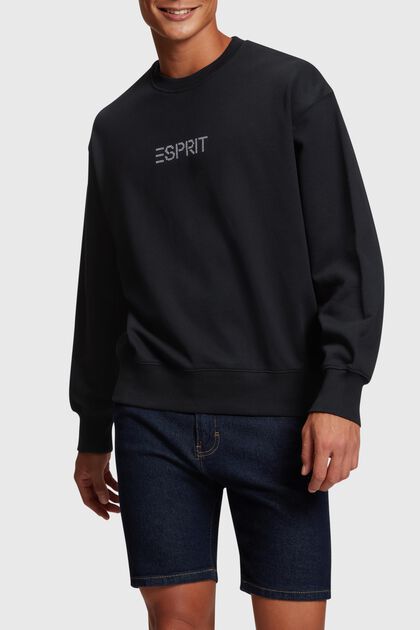 Sweatshirt mit Logo-Aufnäher mit Nieten