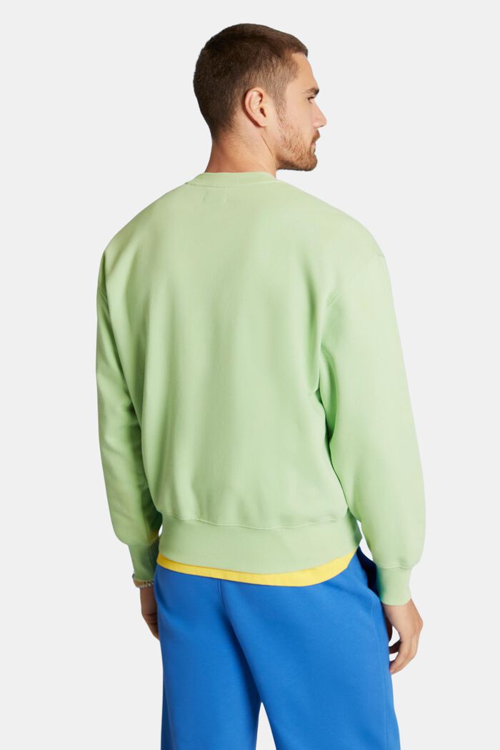 Sweat-shirt unisexe en maille polaire de coton orné d’un logo, LIGHT GREEN, detail image number 3