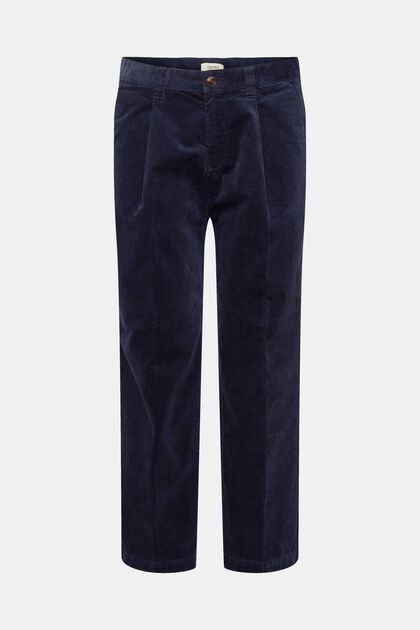 Pantalon large en velours côtelé, NAVY, overview