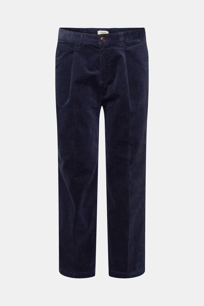 Pantalon large en velours côtelé, NAVY, detail image number 7