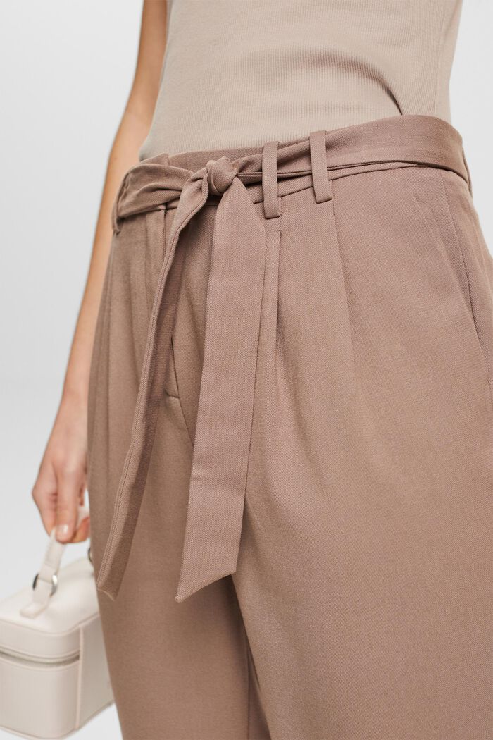 Chino à taille haute et ceinture, TAUPE, detail image number 3