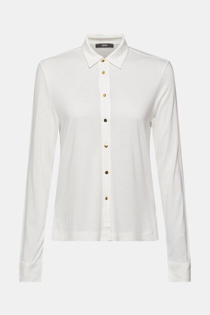 T-shirt à manches longues boutonnées, LENZING™ ECOVERO™, OFF WHITE, overview