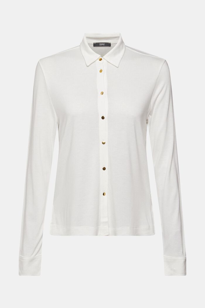 T-shirt à manches longues boutonnées, LENZING™ ECOVERO™, OFF WHITE, detail image number 6