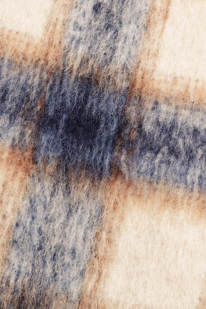 En laine mélangée recyclée : la veste velue à carreaux, NAVY, detail image number 4