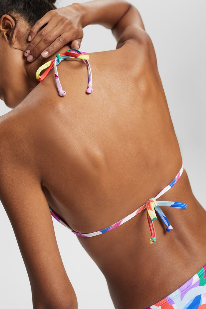 Recycelt: bunt gemustertes Bikini-Top, VIOLET, detail image number 3
