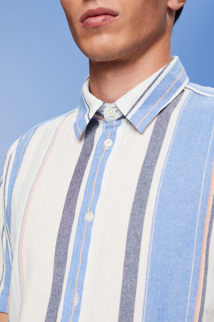 Chemise rayée à manches courtes, 100 % coton, BRIGHT BLUE, detail image number 2