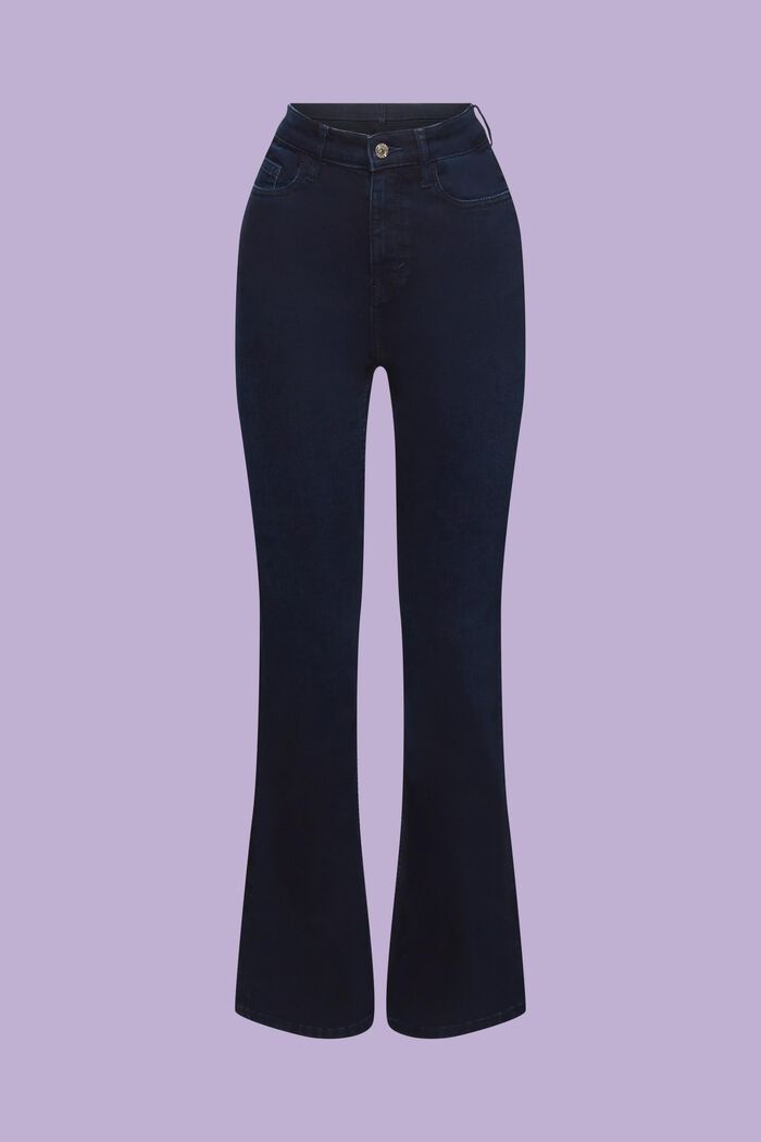 Racer-Bootcut-Jeans mit besonders hohem Bund, BLUE BLACK, detail image number 6