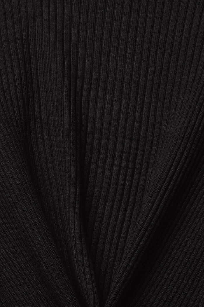 Gerippter Cardigan mit Zipfelsaum, BLACK, detail image number 1