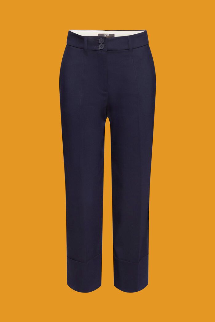 Pantalon en twill raccourci, NAVY, detail image number 6