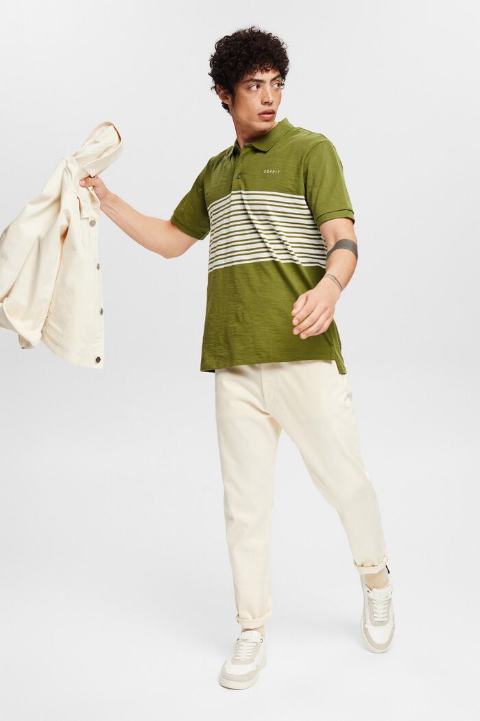Polo-Shirt mit Streifenmuster, LEAF GREEN, detail image number 2