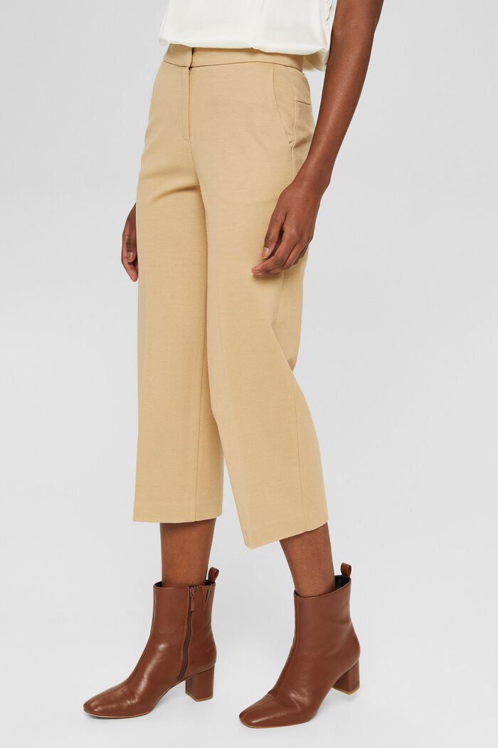 Pants woven High Rise Wide Leg Culotte, CAMEL, detail image number 0