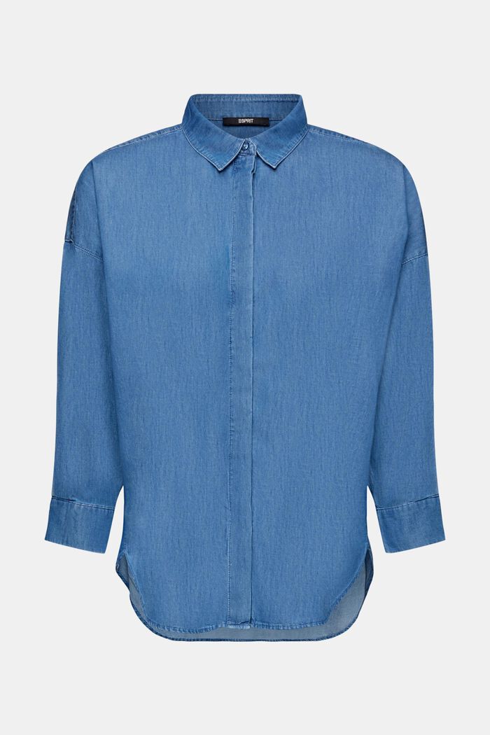 Bluse aus Baumwoll-Denim, BLUE MEDIUM WASHED, detail image number 6