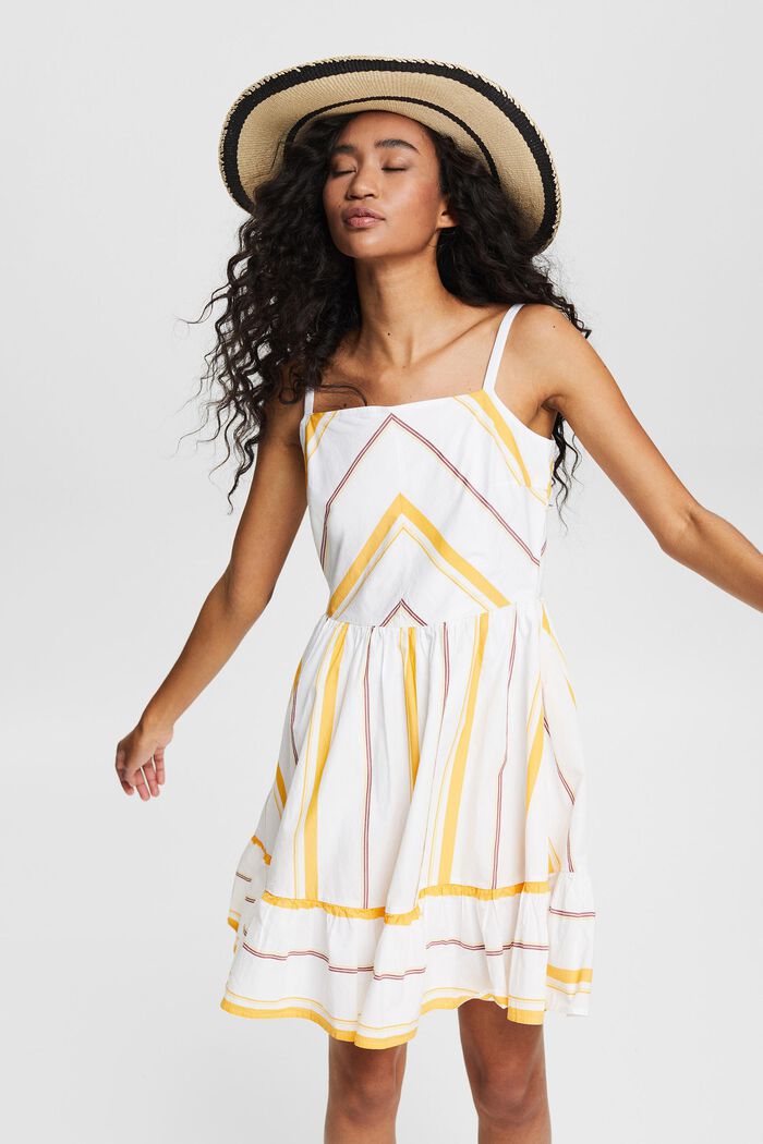 Kleid mit mehrfarbigem Streifenmuster, OFF WHITE, detail image number 5