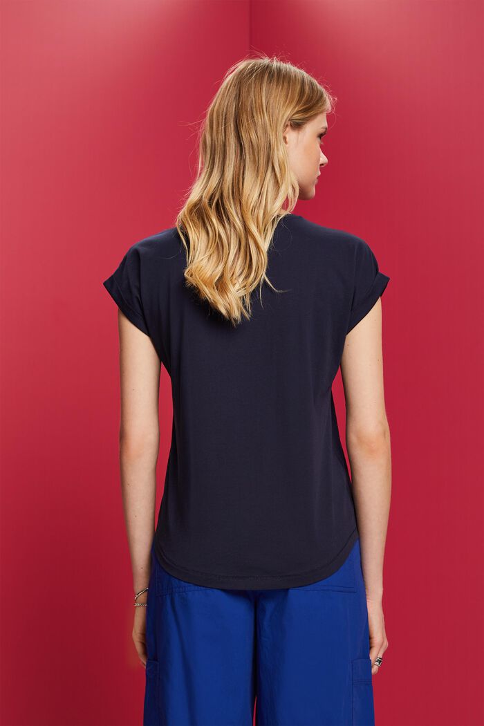 T-shirt orné d’un minuscule imprimé, 100 % coton, NAVY, detail image number 3