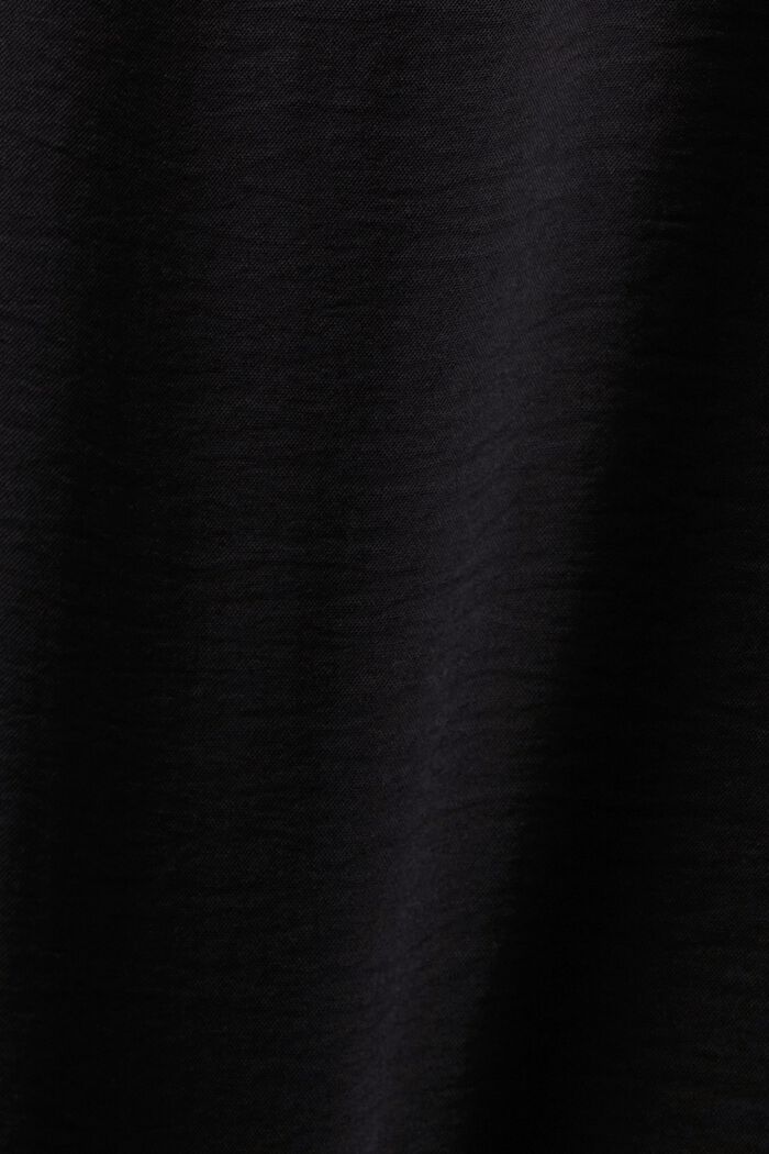 Crêpe-Bluse mit elastischen Ärmelabschlüssen, BLACK, detail image number 5