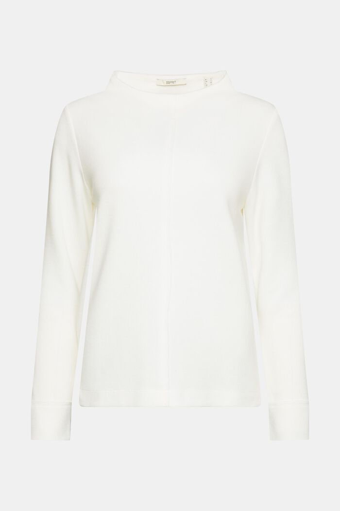 Sweatshirt mit Stehkragen, Baumwollmix, OFF WHITE, detail image number 2