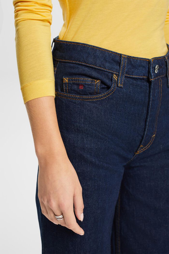 Retro-Jeans mit hohem Bund und weitem Bein, BLUE RINSE, detail image number 4