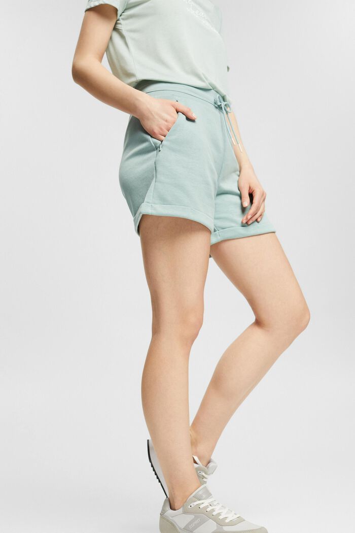 Recycelt: Sweat-Shorts mit Zippertaschen, DUSTY GREEN, detail image number 0