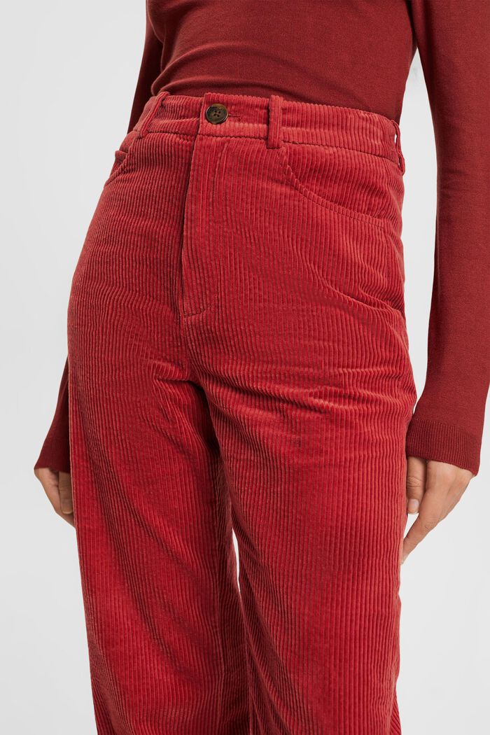 Pantalon en velours côtelé de coton, TERRACOTTA, detail image number 3