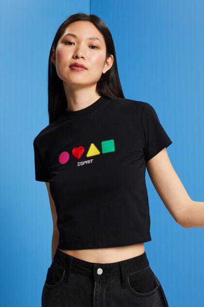 T-shirt en coton biologique à imprimé géométrique