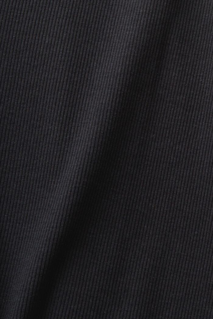 Haut en jersey de maille côtelée et dentelle, BLACK, detail image number 5