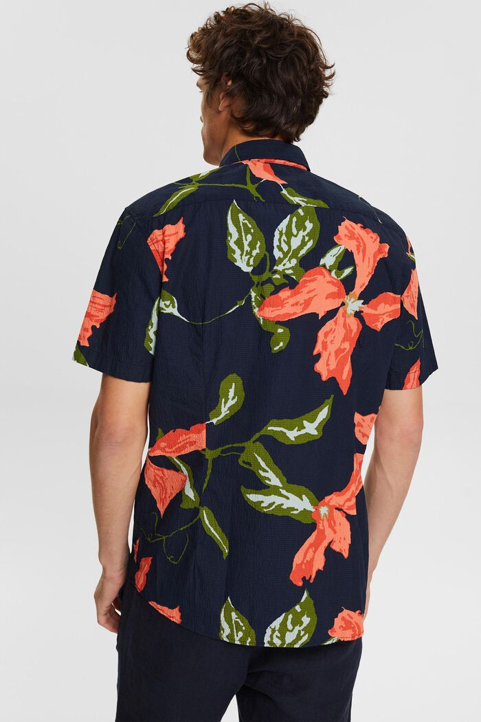 Seersucker-Hemd mit floralem Muster, NAVY, detail image number 3