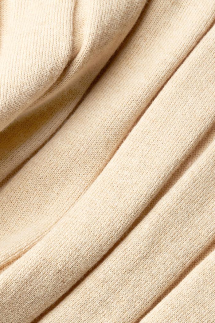 Robe longueur midi côtelée en laine mélangée, CREAM BEIGE, detail image number 1