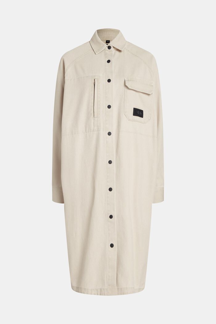 Robe-chemise en jean allongée, SAND, detail image number 4