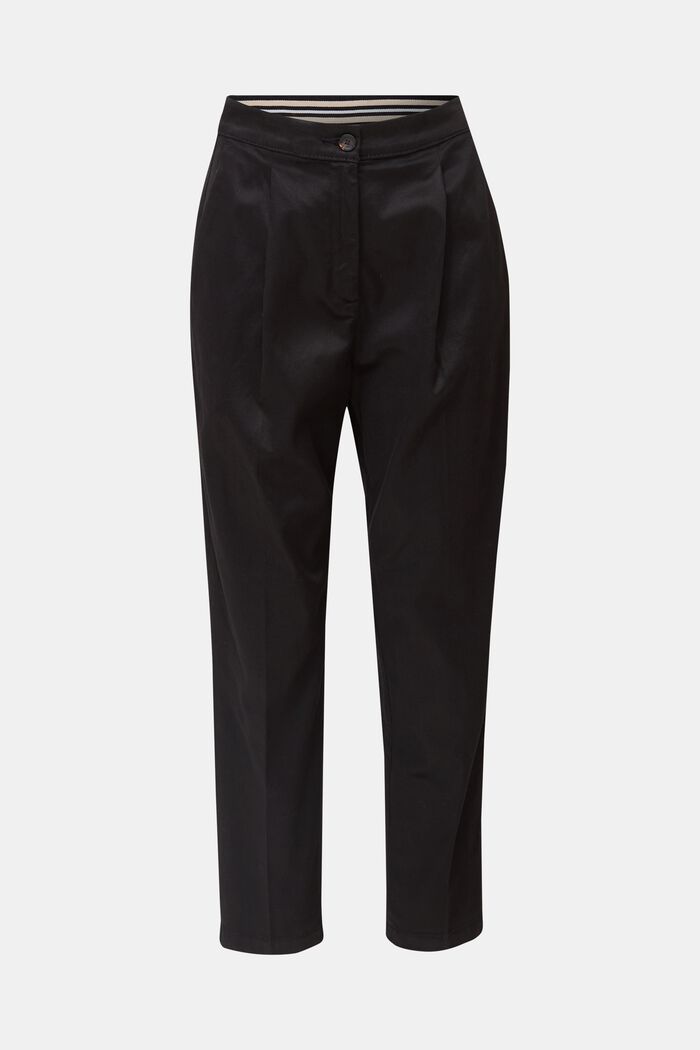 À teneur en TENCEL™ : le pantalon à pinces, BLACK, detail image number 0