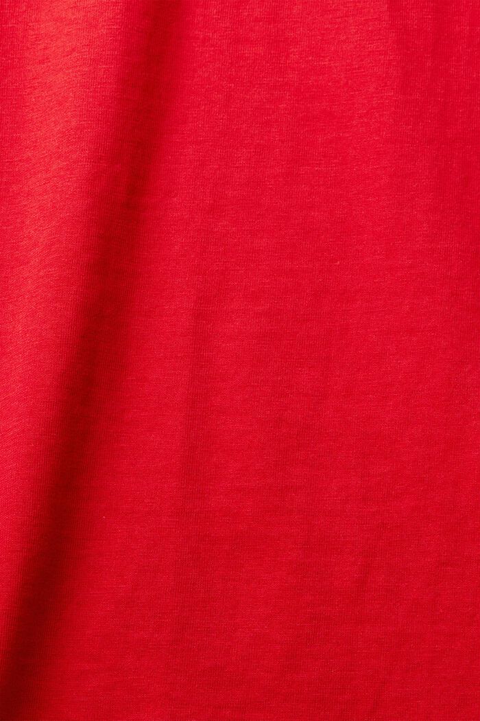 Haut à manches longues et imprimé cœur, 100 % coton, DARK RED, detail image number 4