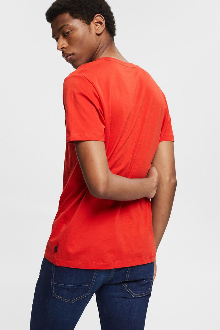 T-shirt en jersey doté d´un imprimé, 100 % coton bio, RED ORANGE, detail image number 3