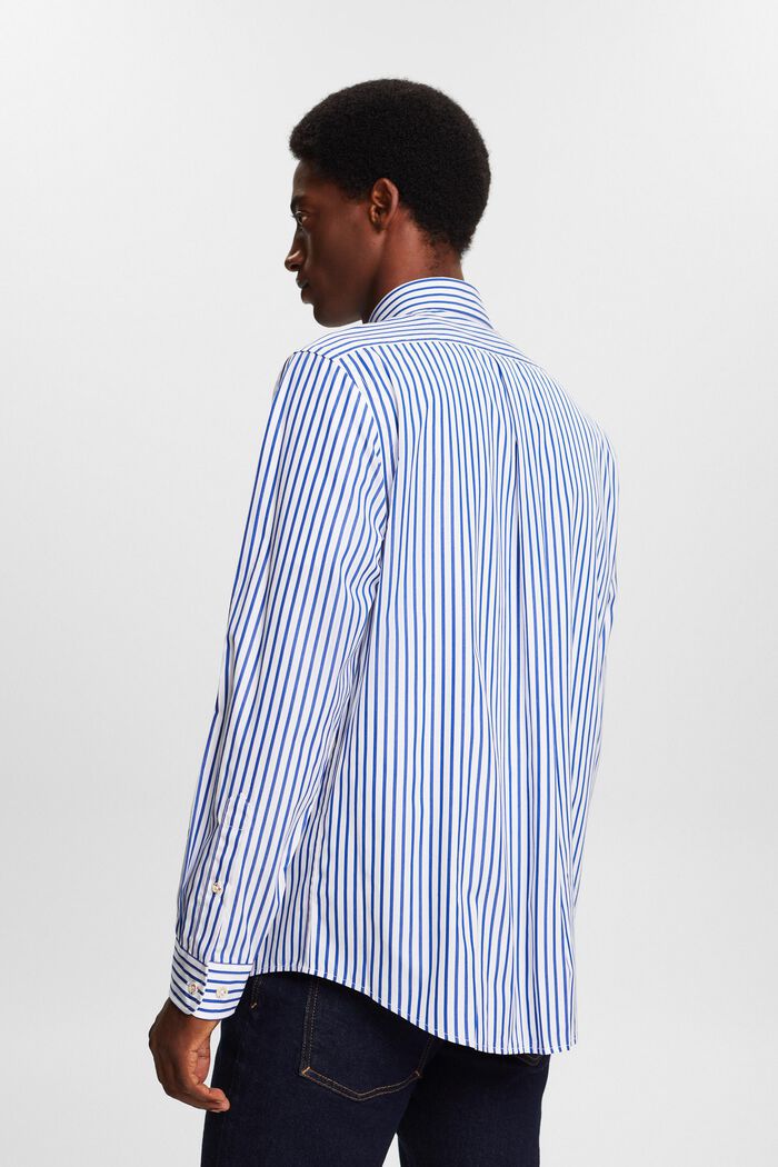 Gestreiftes Hemd aus Baumwoll-Popeline, BRIGHT BLUE, detail image number 4