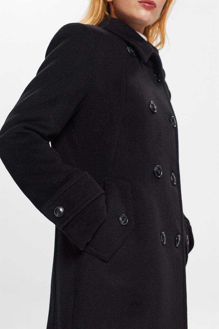 En matière recyclée : manteau à teneur en laine, BLACK, detail image number 2