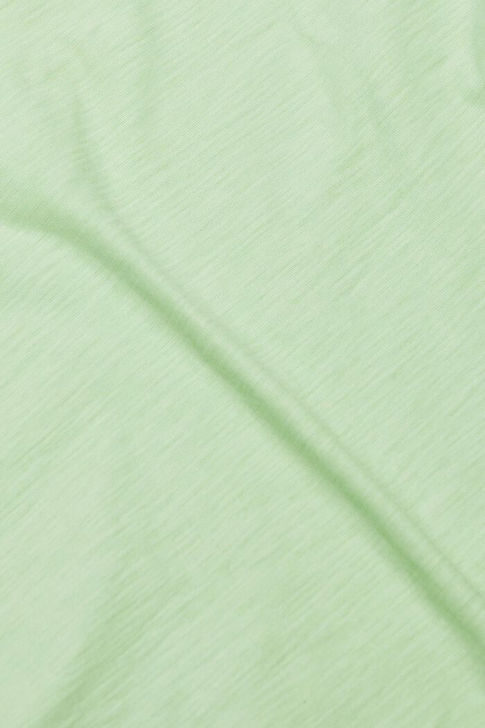 Slub-T-Shirt mit V-Ausschnitt, LIGHT GREEN, detail image number 5