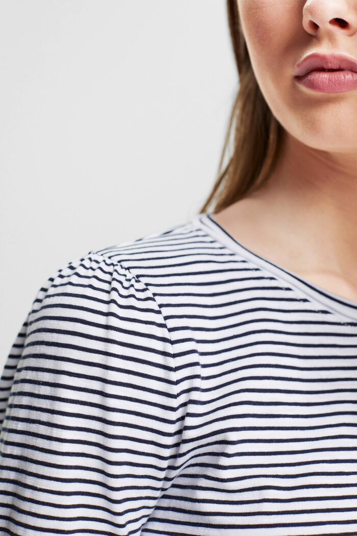 T-shirt à manches longues à motif à rayures, WHITE, detail image number 2