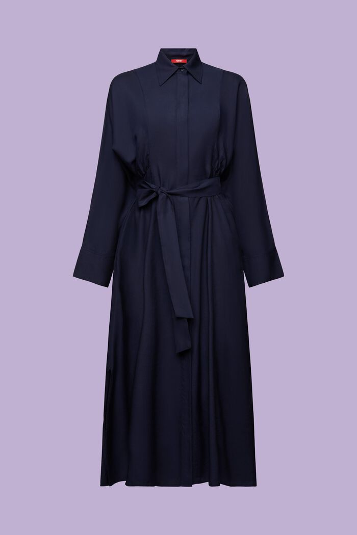 Robe-chemise longueur midi, LENZING™ ECOVERO™, NAVY, detail image number 6