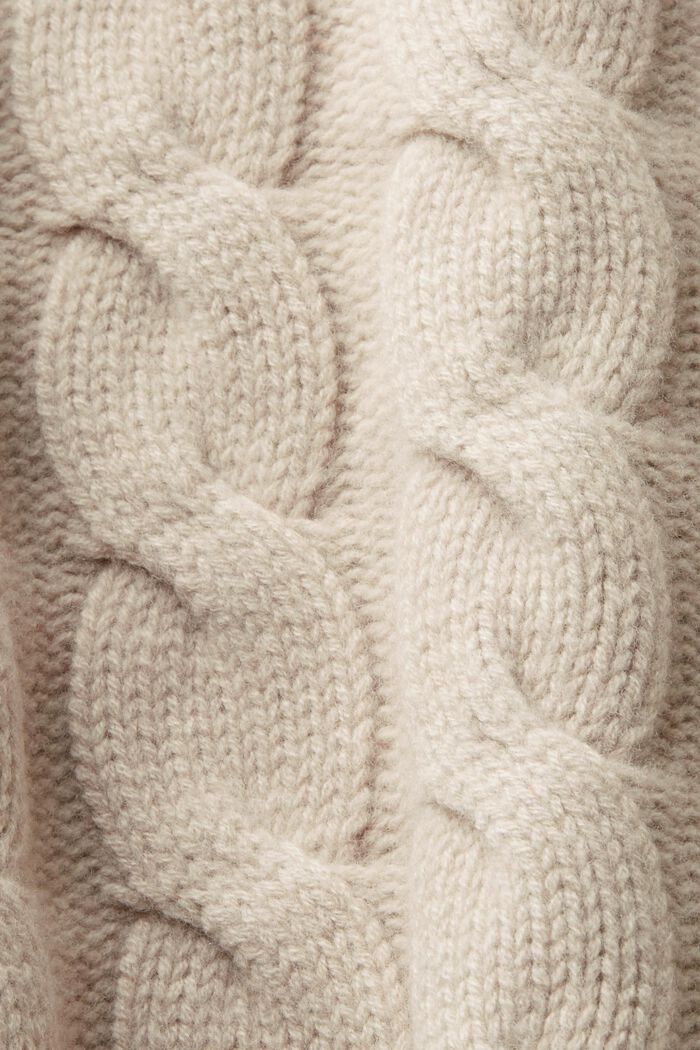 Pull-over en laine à maille torsadée, LIGHT TAUPE, detail image number 5
