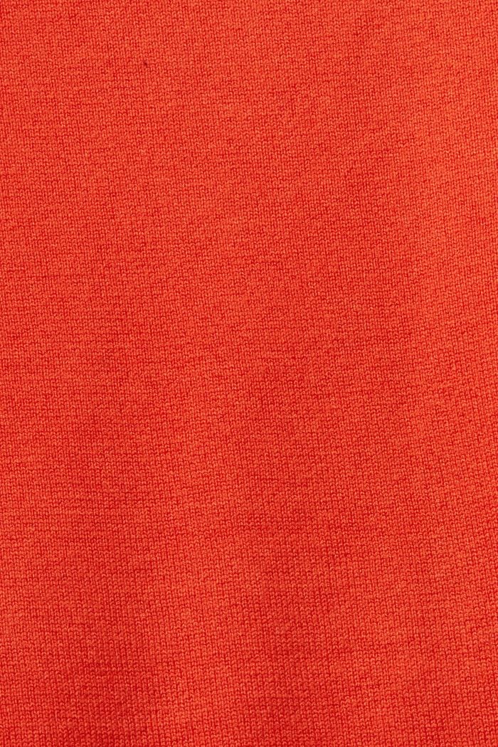 Pullover mit abgerundetem V-Ausschnitt, BRIGHT ORANGE, detail image number 4