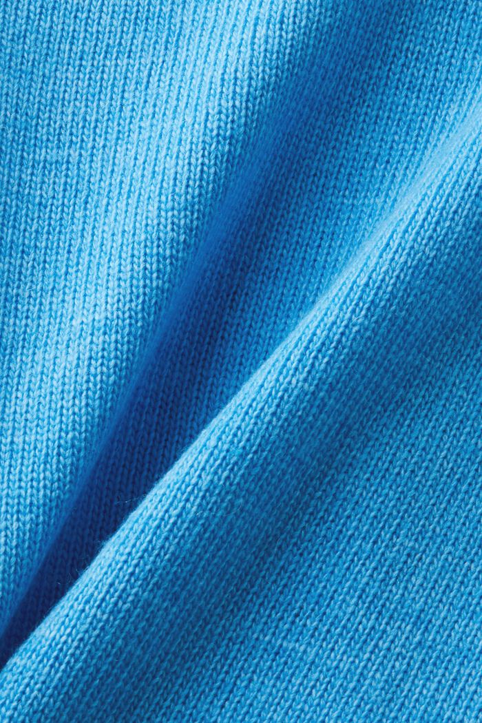 Pull-over à col V en mélange de laine et cachemire, BLUE, detail image number 5