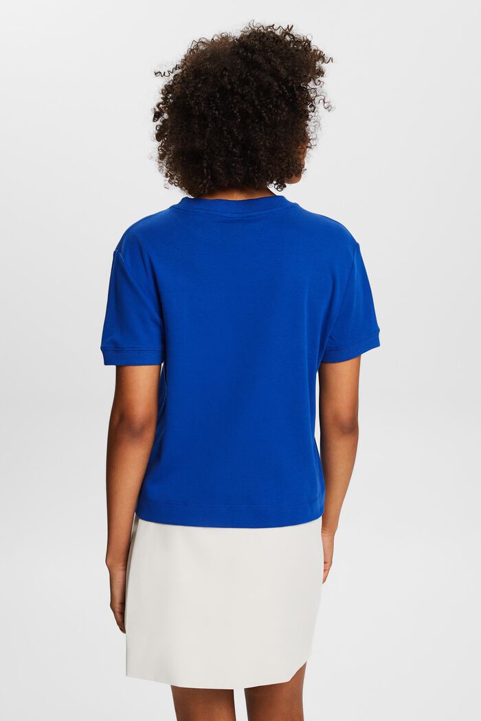 Kurzärmliges T-Shirt mit Rundhalsausschnitt, BRIGHT BLUE, detail image number 2