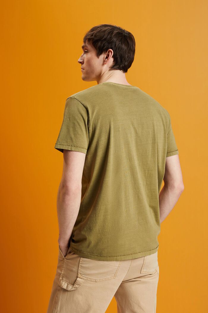 T-shirt délavé, 100 % coton, OLIVE, detail image number 3