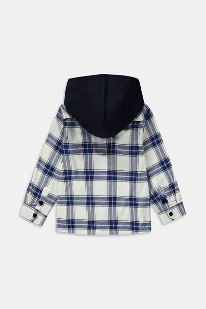 Chemise à carreaux en coton à capuche intégrée