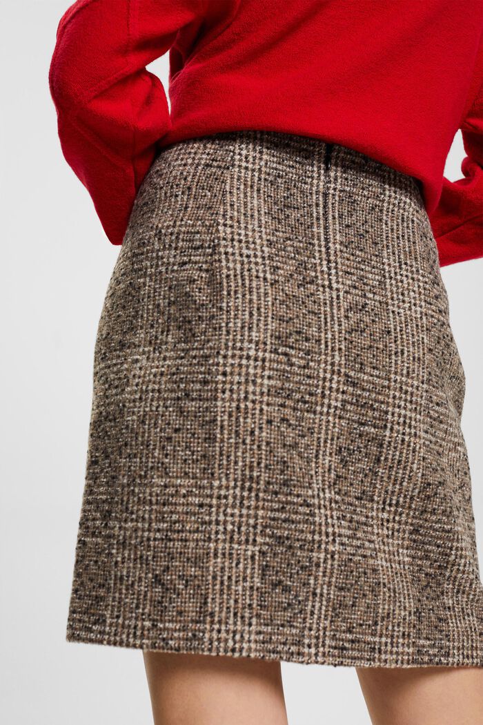 Mini-jupe à carreaux, BROWN, detail image number 4