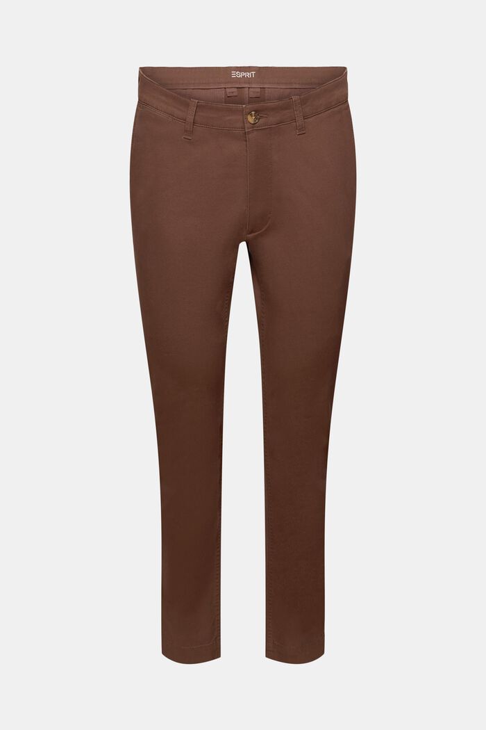 Pantalon chino, coton stretch, DARK BROWN, detail image number 7
