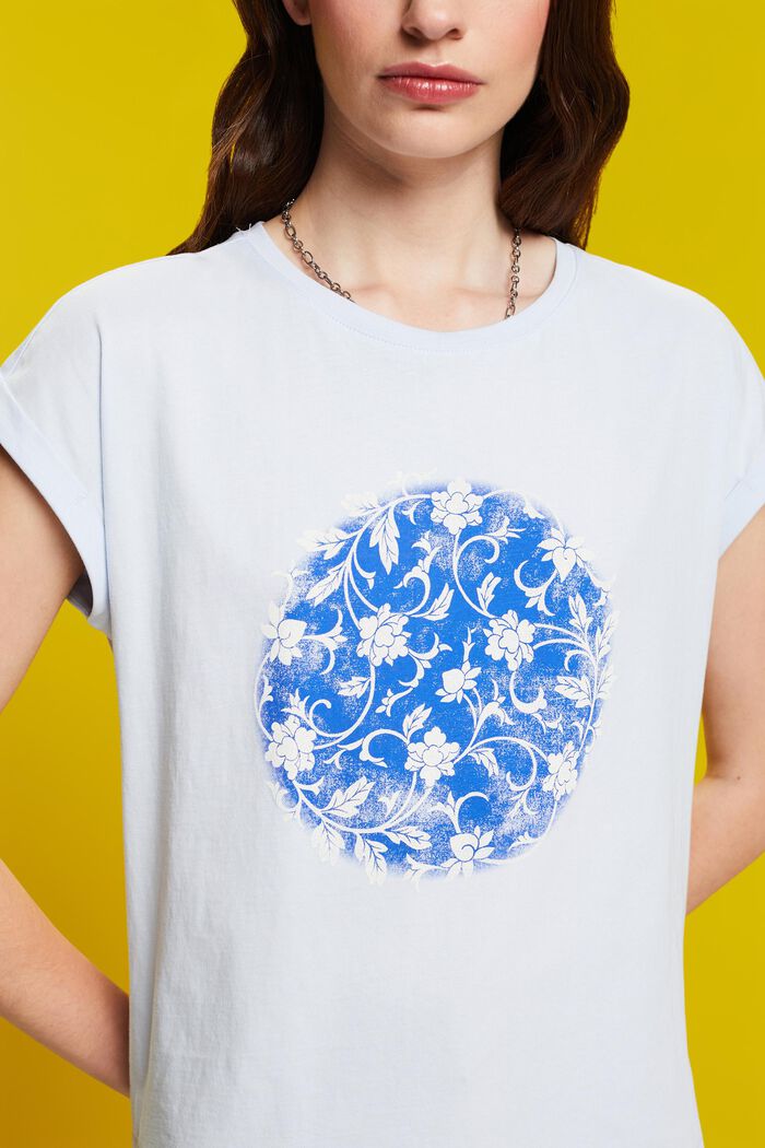 T-shirt à imprimé, 100 % coton, PASTEL BLUE, detail image number 2