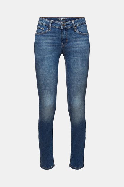 En matière recyclée : le jean stretch de coupe Slim Fit à taille mi-haute