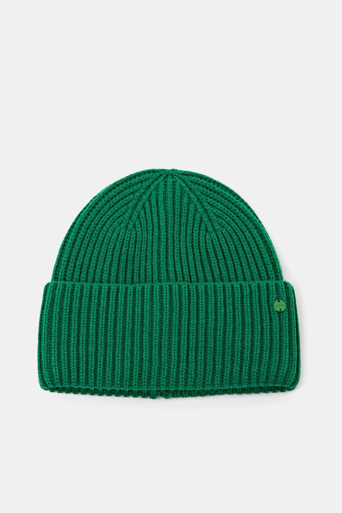 Rippstrick-Beanie, GREEN, detail image number 0