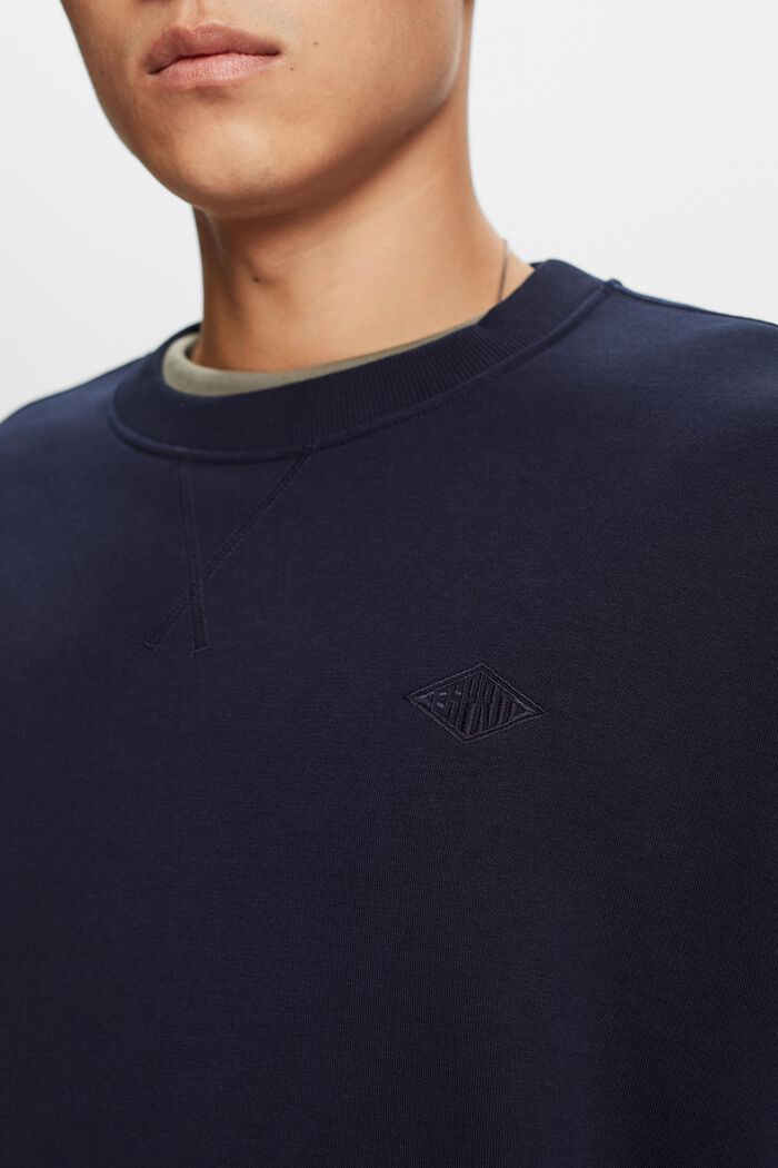 Sweat-shirt à logo surpiqué, NAVY, detail image number 2